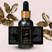 Elegantes Schwarz & Gold 1 OZ Tropfer Flaschenetik Adressaufkleber