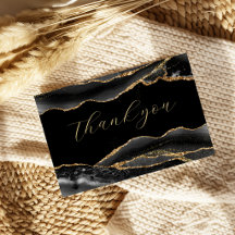 Elegantes Schwarz & Gold Abschluss Danke