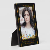 Elegantes Schwarz-Gold-Abschluss-Foto Fotoplatte (Seite)