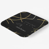 Elegantes Schwarz-Gold-Abschluss-Papier Pappteller (Gewinkelt)