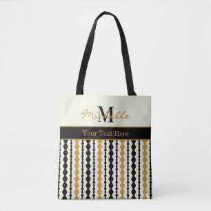 Elegantes Schwarz-Gold-Art-Deco-Muster Tasche
