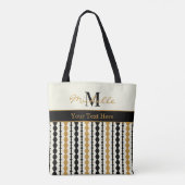 Elegantes Schwarz-Gold-Art-Deco-Muster Tasche (Rückseite)