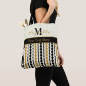 Elegantes Schwarz-Gold-Art-Deco-Muster Tasche (Von Nahem)