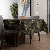 Elegantes Schwarz & Gold Art-Deko-Muster Tischdecke