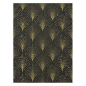Elegantes Schwarz & Gold Art-Deko-Muster Tischdecke (Vorderseite)