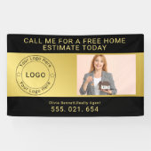 Elegantes Schwarz & Gold Banner (Horizontal)