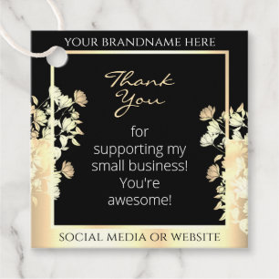 Elegantes Schwarz-Gold-Blumenprodukt Geschenkanhänger
