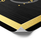 Elegantes Schwarz & Gold damals und heute 50 Jahre Poster (Ecke)