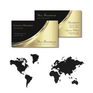 Elegantes Schwarz-Gold-Dekor luxuriös dekorativ Visitenkarte