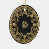 Elegantes Schwarz-Gold-Design Keramik Ornament (Rechts)
