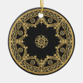 Elegantes Schwarz-Gold-Design Keramik Ornament (Vorne)