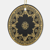 Elegantes Schwarz-Gold-Design Keramik Ornament (Links)
