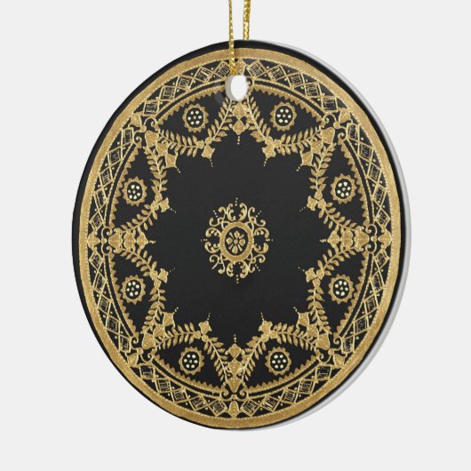Elegantes Schwarz-Gold-Design Keramik Ornament (Links)