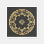 Elegantes Schwarz-Gold-Design Serviette (Vorderseite)