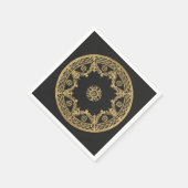 Elegantes Schwarz-Gold-Design Serviette (Ecke)