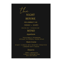 Elegantes Schwarz & Gold Die Nacht vor der Hochzei