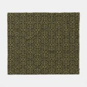 Elegantes Schwarz & Gold Filigree Muster Fleecedecke (Vorderseite (Horizontal))