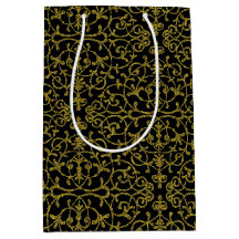 Elegantes Schwarz & Gold Filigree Muster