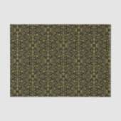 Elegantes Schwarz/Gold Filigree Muster Seidenpapier (Vorderseite)