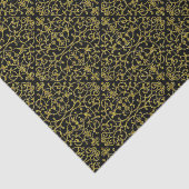 Elegantes Schwarz/Gold Filigree Muster Seidenpapier (Ausschnitt)