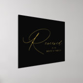 Elegantes Schwarz-Gold-Foil-Hochzeitszeichen vorbe Foliendrucke (Ablage )