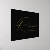 Elegantes Schwarz-Gold-Foil-Hochzeitszeichen vorbe Foliendrucke (Ablage )