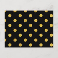 Elegantes Schwarz-Gold Foil Polka Dot Muster