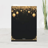 Elegantes Schwarz & Gold Frohes Neues Jahr Karte (Rückseite)