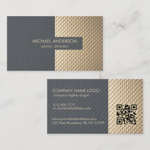 Elegantes Schwarz-Gold-Geometrie-Design Visitenkarte