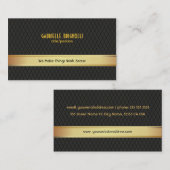Elegantes Schwarz & Gold geometrisches Muster Visitenkarte (Vorne/Hinten)