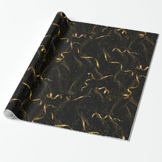 Elegantes Schwarz & Gold Geschenkpapier