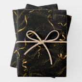 Elegantes Schwarz & Gold Geschenkpapier Set (Beispiel)