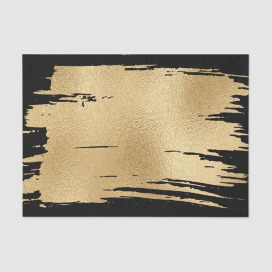 Elegantes Schwarz-Gold-Gewebe Seidenpapier (Vorderseite)