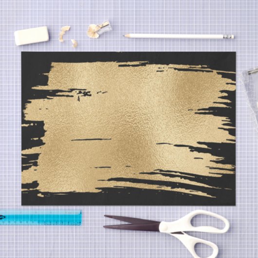 Elegantes Schwarz-Gold-Gewebe Seidenpapier (Handwerk)