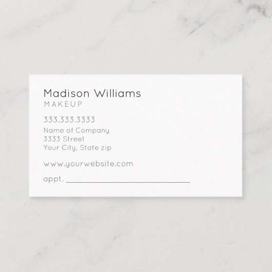 Elegantes Schwarz-Gold-Glitzer-Makeup Visitenkarte (Rückseite)