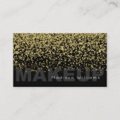 Elegantes Schwarz-Gold-Glitzer-Makeup Visitenkarte (Vorderseite)