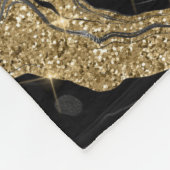 Elegantes Schwarz-Gold-Glitzer-Muster Fleecedecke (Ecke)