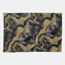 Elegantes Schwarz-Gold-Glitzer-Muster