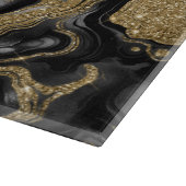 Elegantes Schwarz-Gold-Glitzer-Muster Schneidebrett (Ecke)
