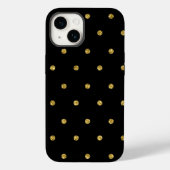 Elegantes Schwarz-Gold-Glitzer-Punktmuster Case-Mate iPhone Hülle (Rückseite)