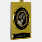 Elegantes Schwarz-Gold-Glitzern-Foto Banner-Ornament Gold (Rechts)
