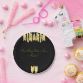 Elegantes Schwarz & Gold Gluten frei, bitte! Telle Pappteller (Party)