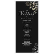 Elegantes Schwarz-Gold-Hochzeitsprogramm