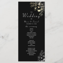 Elegantes Schwarz-Gold-Hochzeitsprogramm Programm