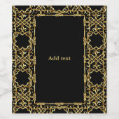 Elegantes Schwarz-Gold-Label Weinetikett (Einzelnes Label)