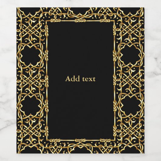 Elegantes Schwarz-Gold-Label Weinetikett (Einzelnes Label)