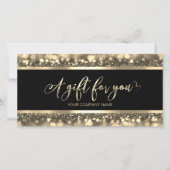 Elegantes Schwarz & Gold | Logo-Geschenkgutschein (Vorderseite)