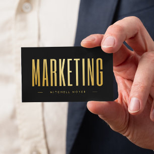 Elegantes Schwarz-Gold-Marketing Visitenkarte