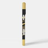 Elegantes Schwarz-Gold-Metallmeshdesign Case-Mate iPhone Hülle (Rückseite / Rechts)