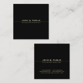 Elegantes Schwarz-Gold-Modern-Charming-Template Quadratische Visitenkarte (Vorne/Hinten)